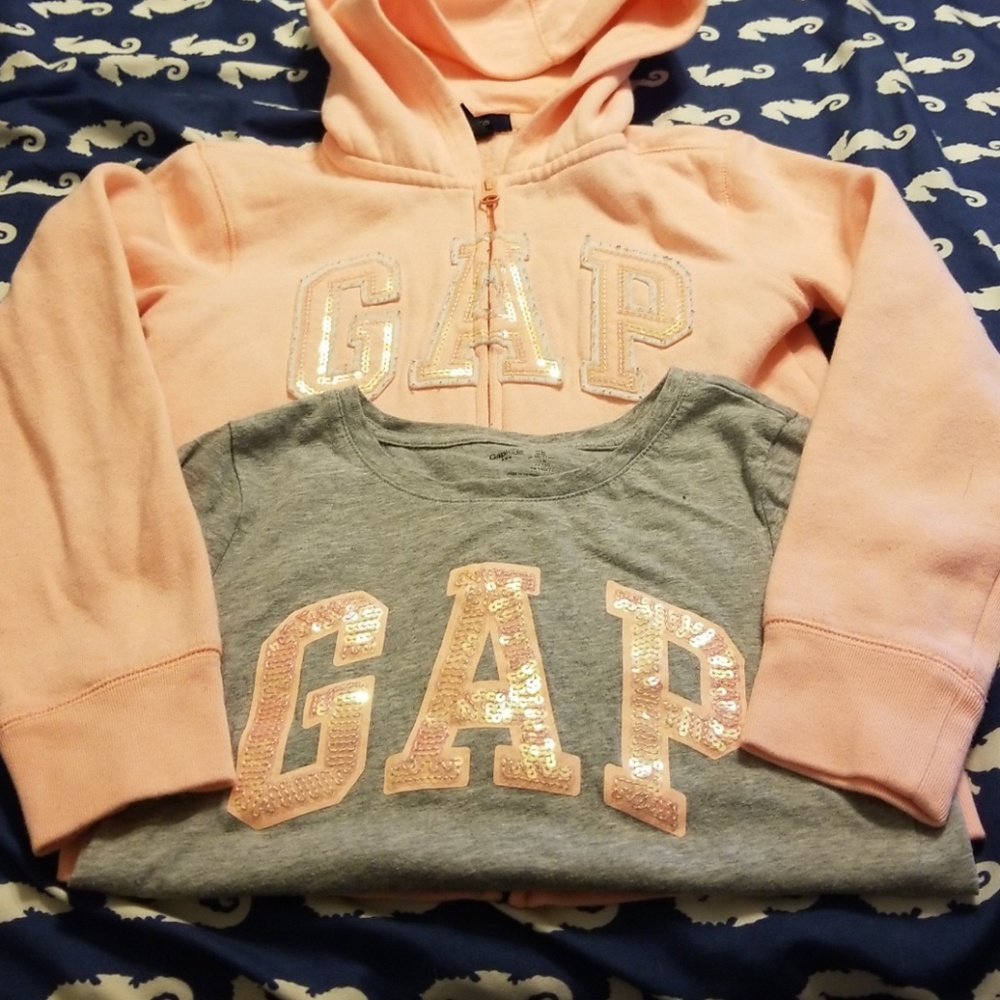 Long sleeve zip up hoodie, and matching t shirt